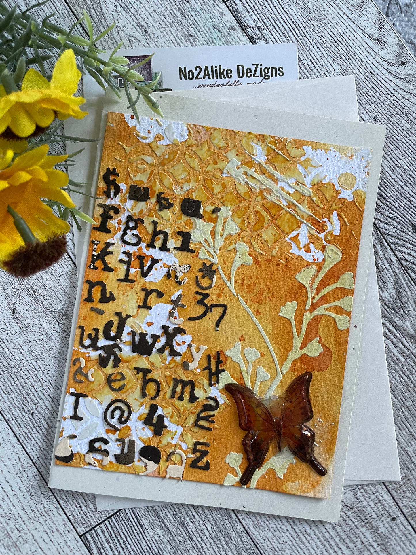 Mixed Media Lettering in Orange