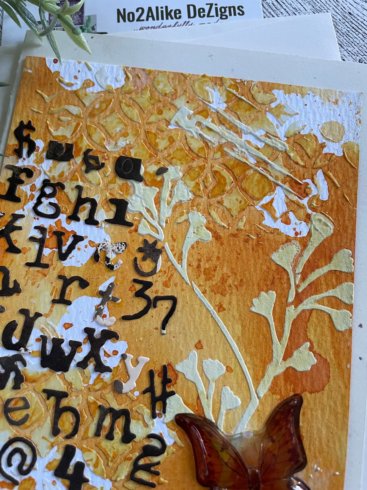Mixed Media Lettering in Orange