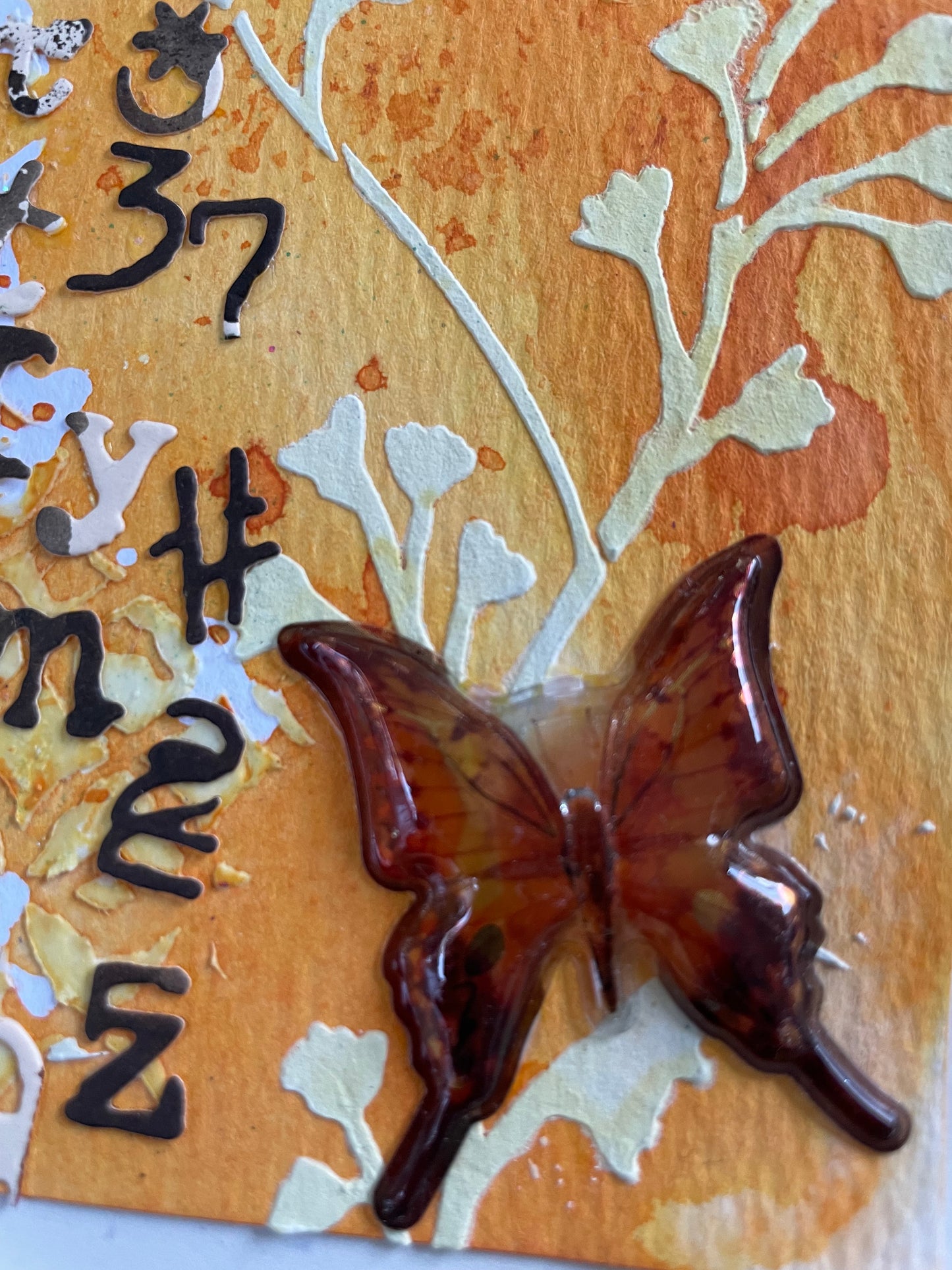 Mixed Media Lettering in Orange