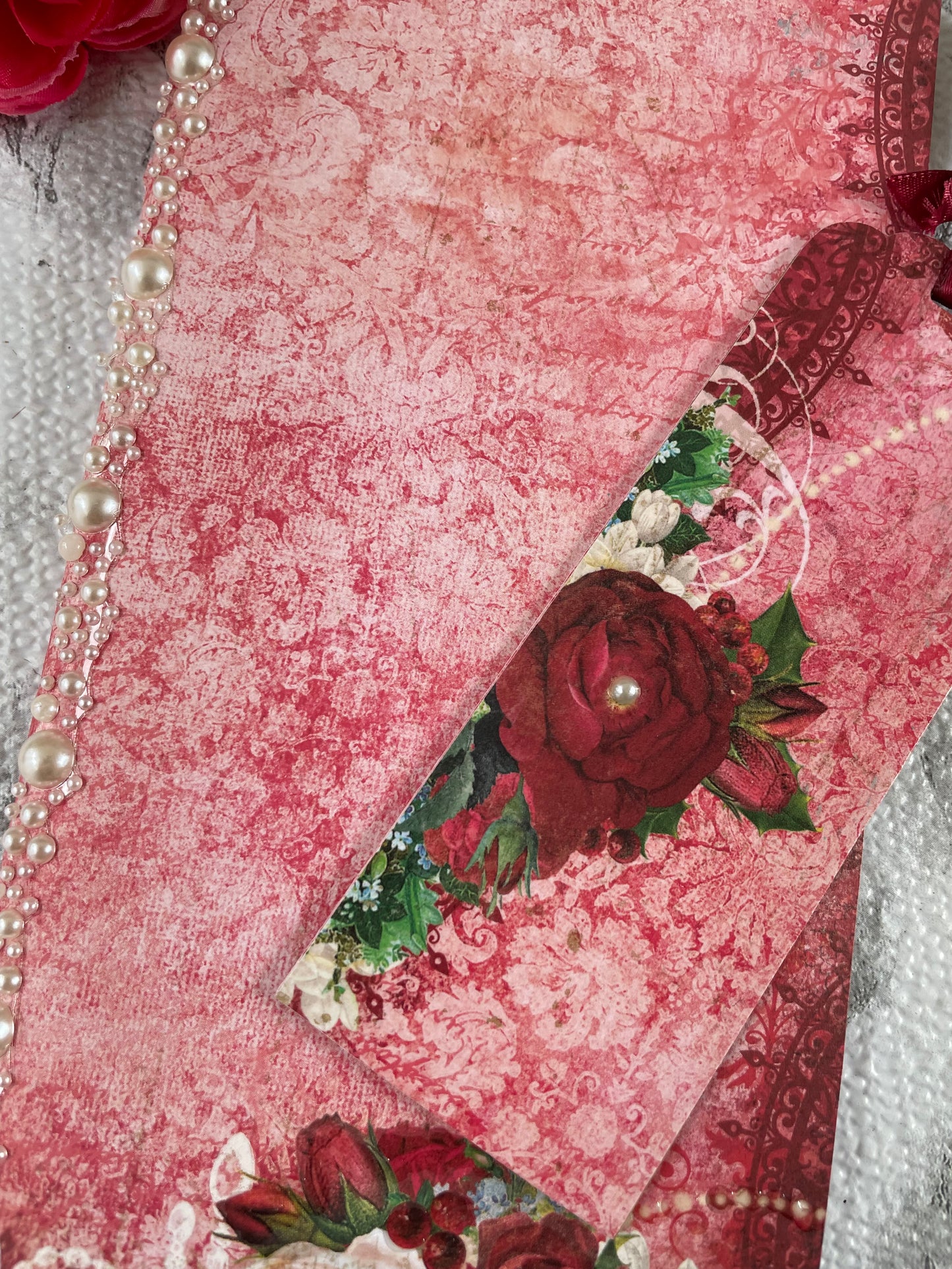 Deep Red Roses Journal and Bookmark Combo