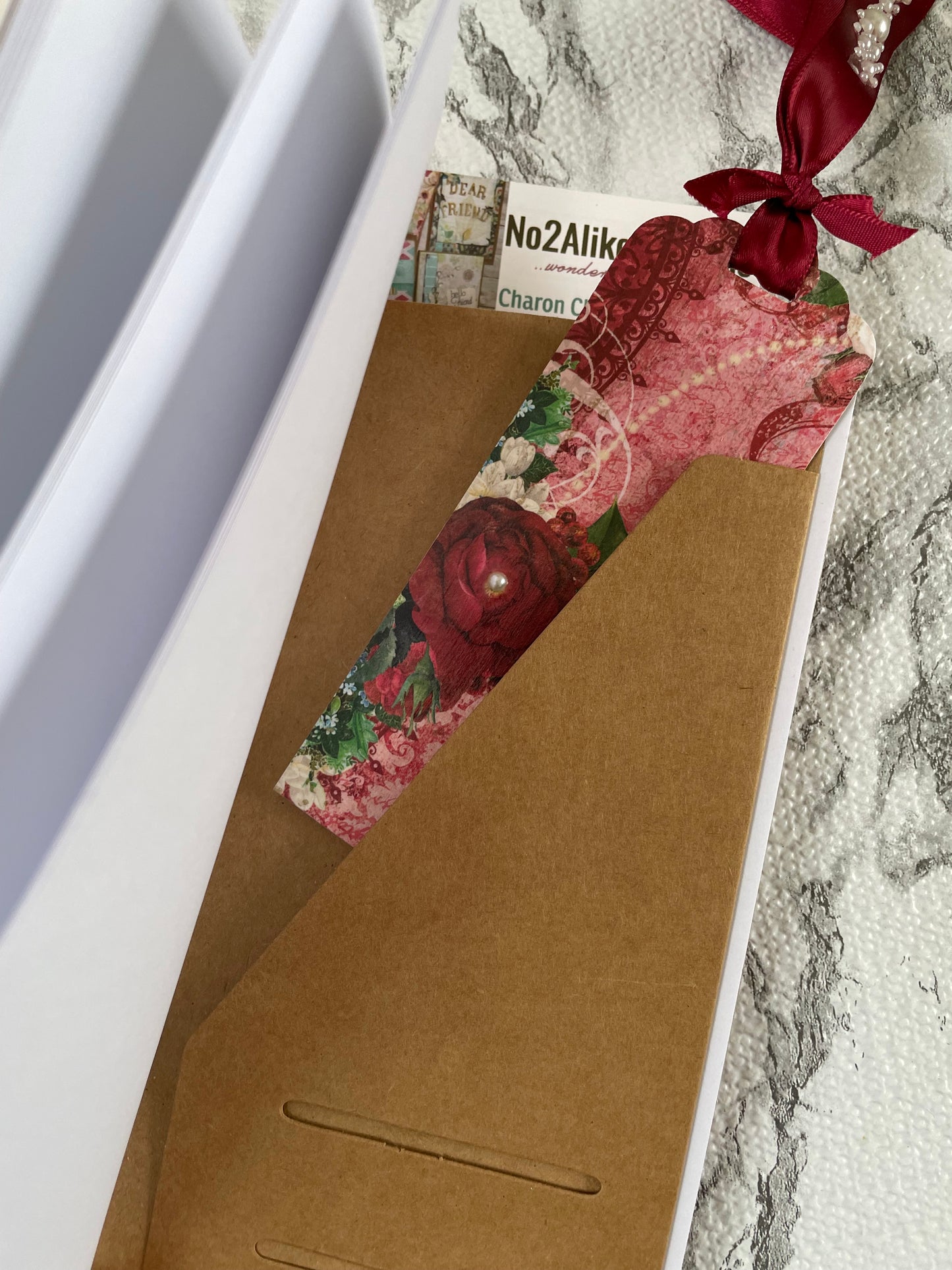 Deep Red Roses Journal and Bookmark Combo