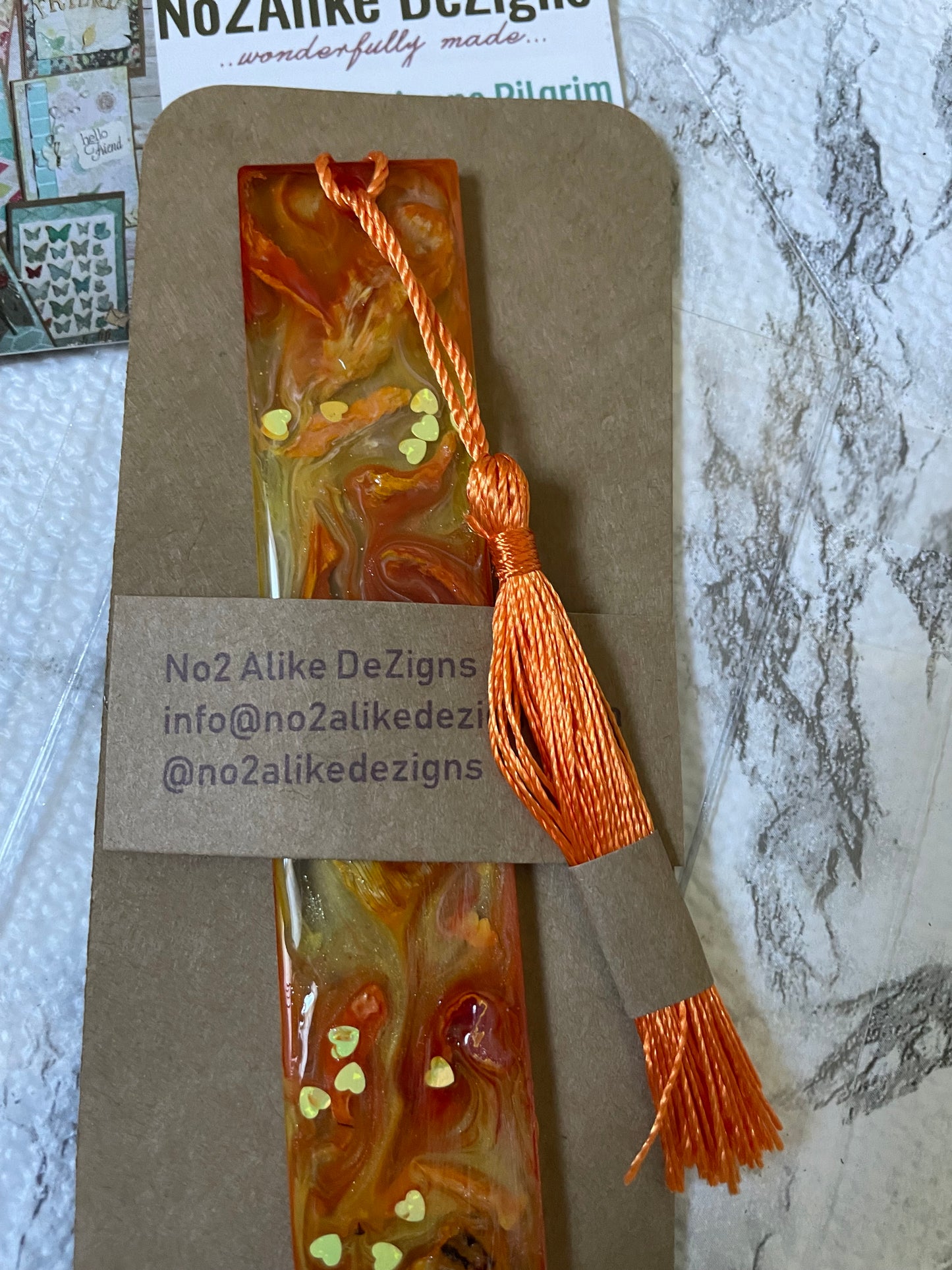 Orange Flower Petal Bookmark