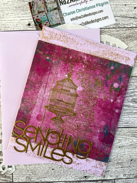 Sending Smiles In Magenta Card