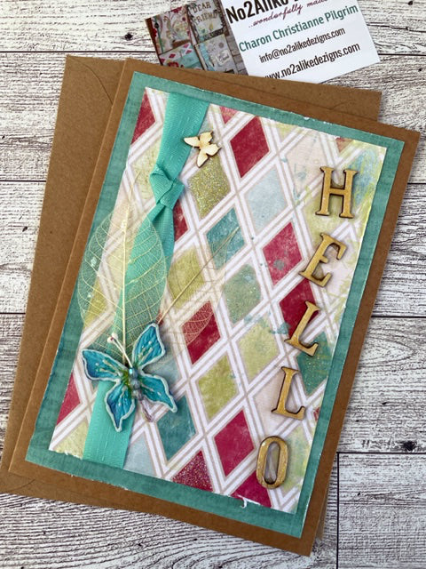 Hello On Teal Greeting Card