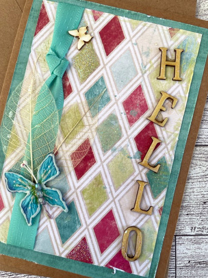 Hello On Teal Greeting Card