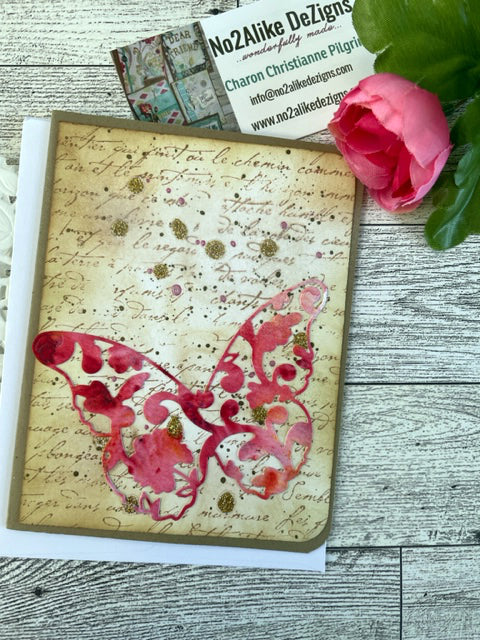 Pink Butterfly Card