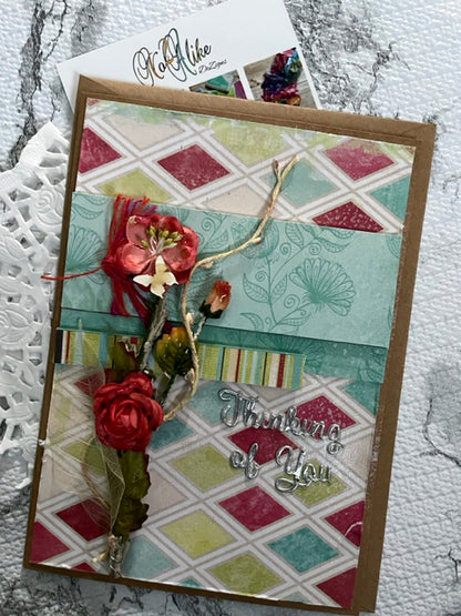 Red Roses Thinking Of You Card