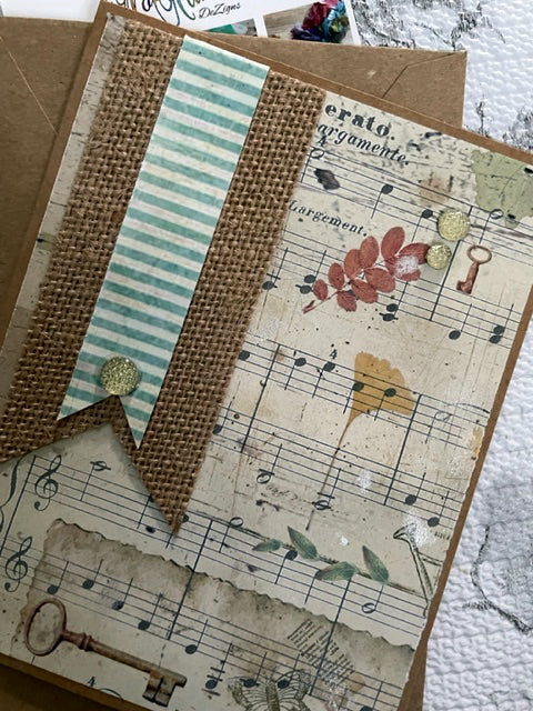 Kraft Blue Banner Card