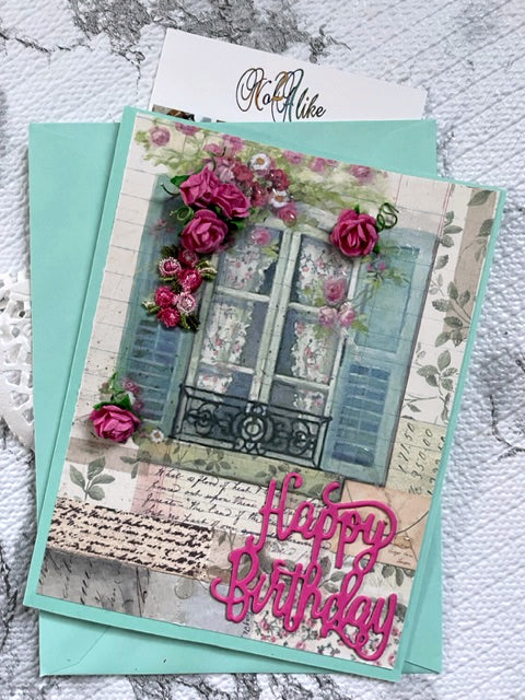 Happy Birthday in Pink Roses Card