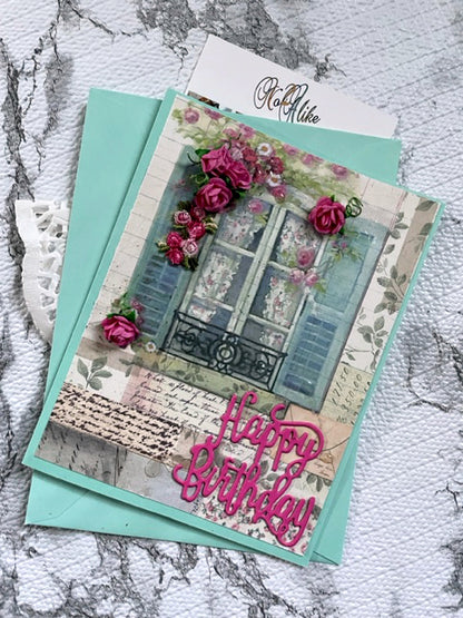 Happy Birthday in Pink Roses Card