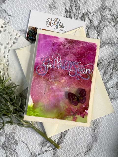 Pink Splash Get Well Soon Card
