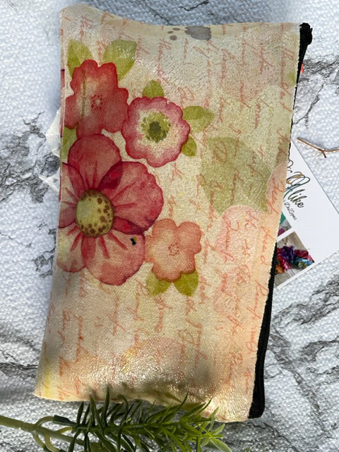 Script Pansies Pouch