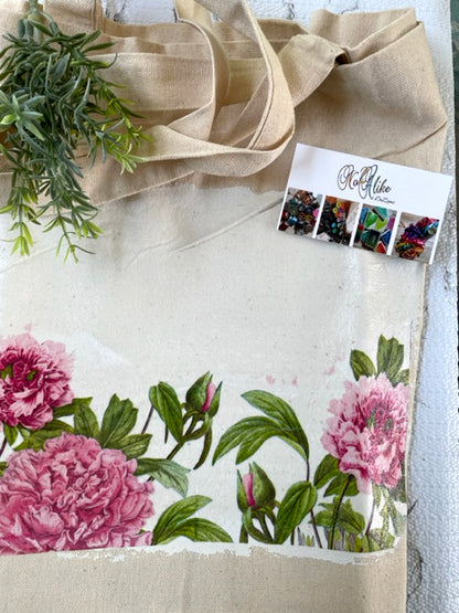 Green Leaves Large Canvas Bag