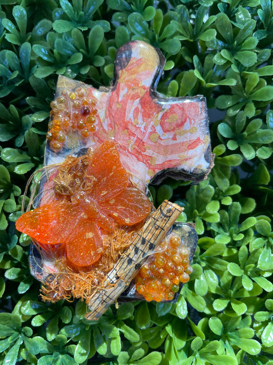 Orange Dream Mixed Media Puzzle Magnet