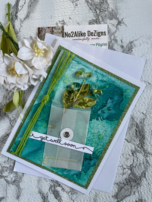 Get Well Soon Greeting Card with Triple Cording