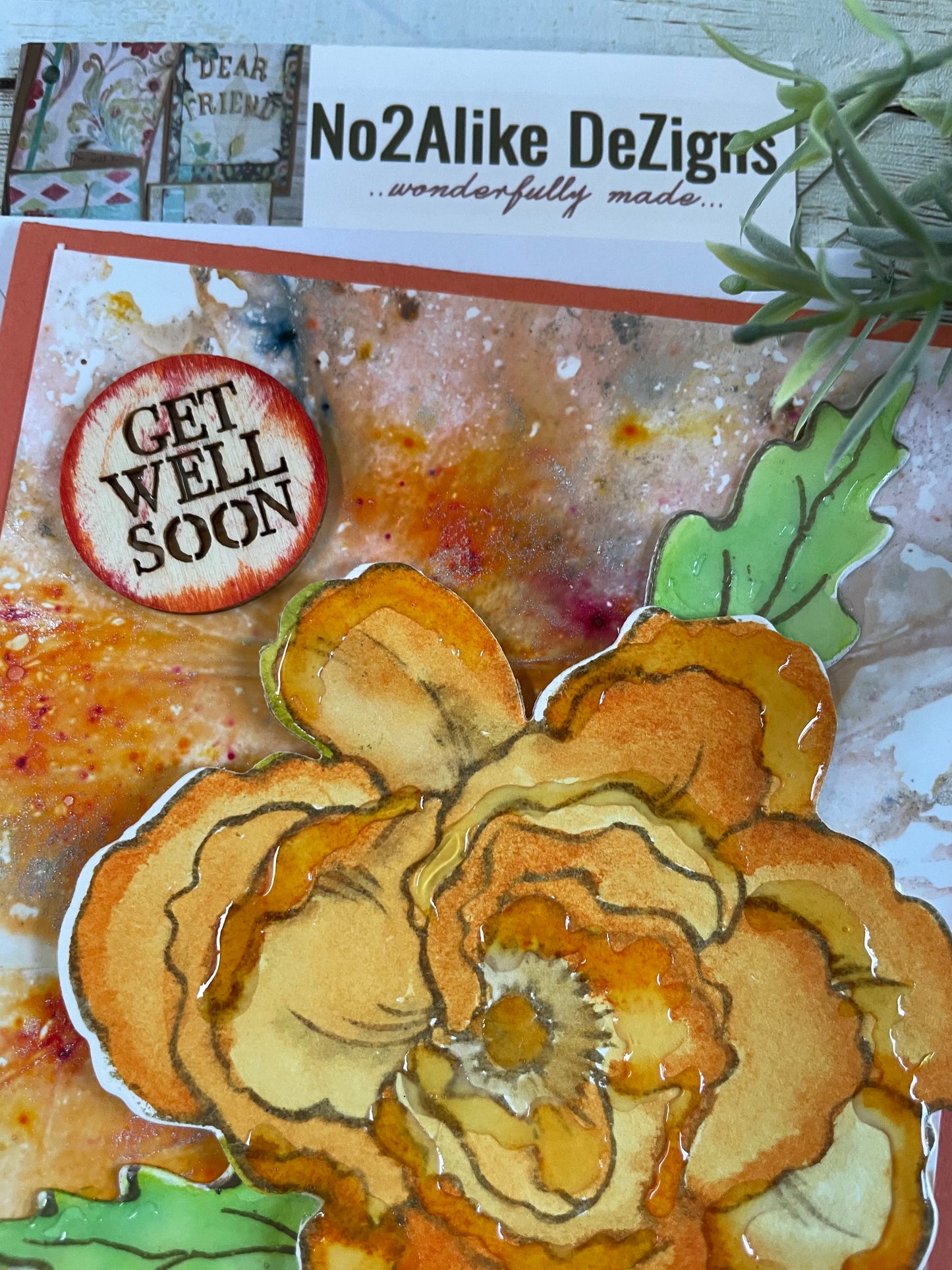 Get Well Soon with Large Orange Flower
